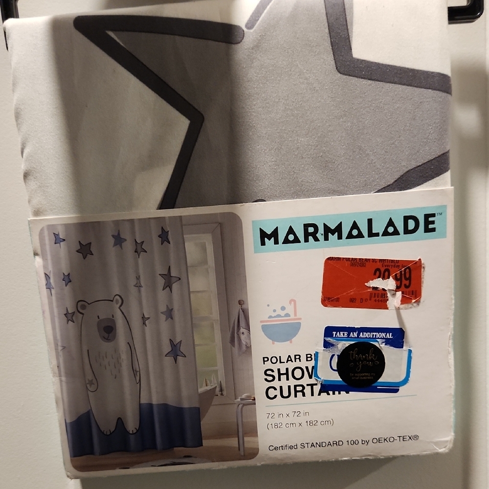 Polar Bear Shower Curtain - Blue and Gray